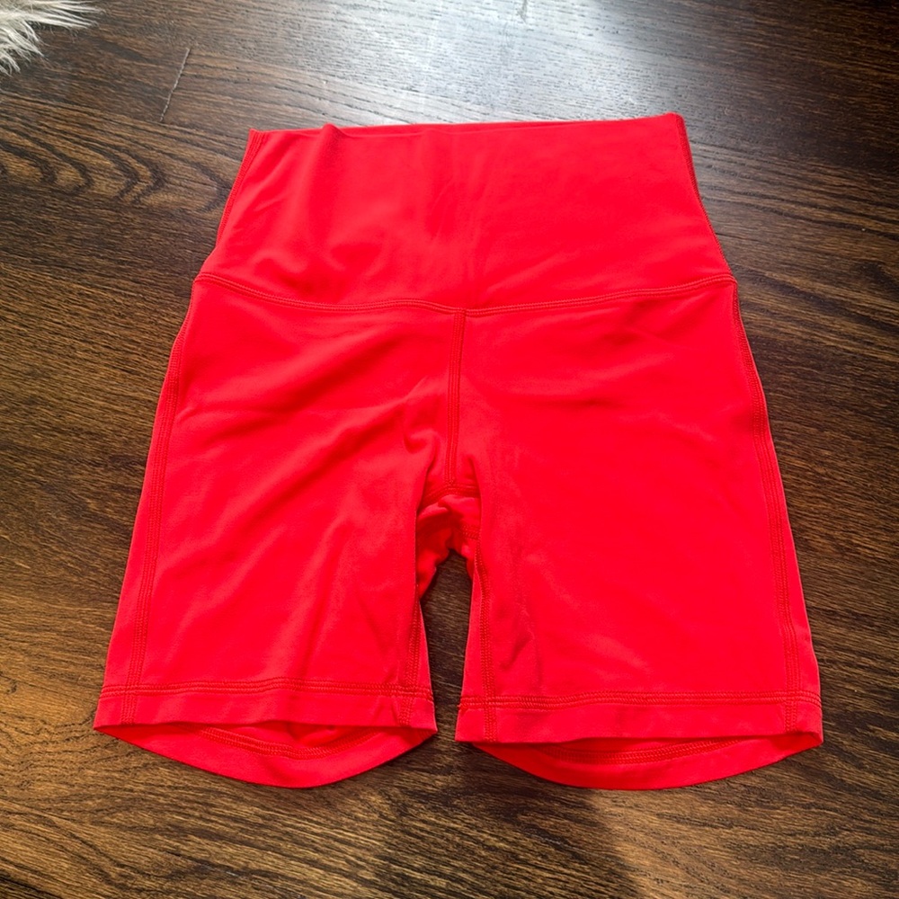 Love red Lululemon high rise shorts size 4